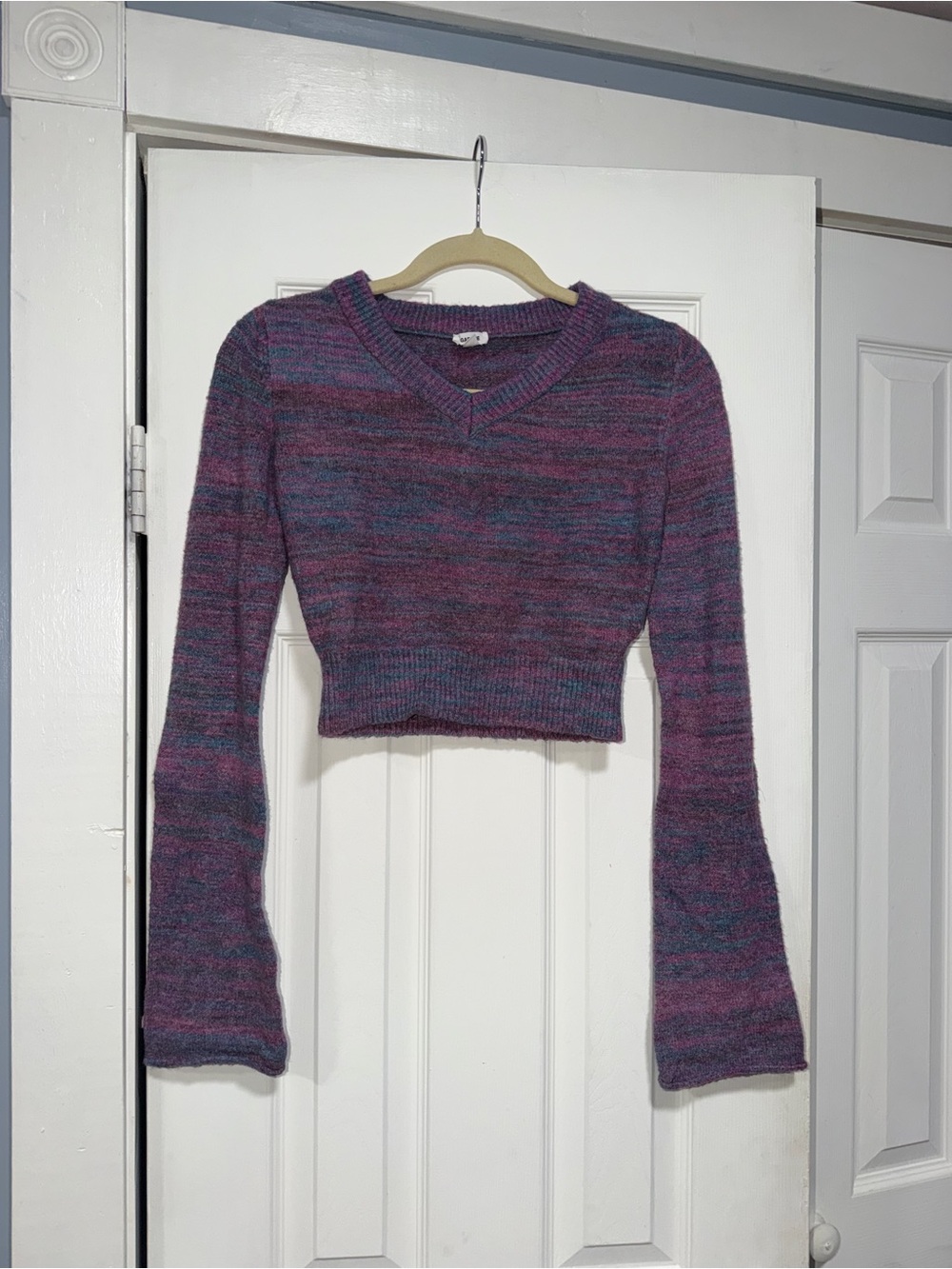 Garage Purple Blend Cropped V-Neck Sweater